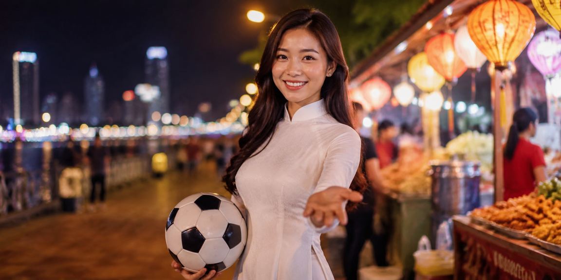 Cổ động viên bóng đá trong trang phục áo dài theo dõi trận đấu tại Đà Nẵng